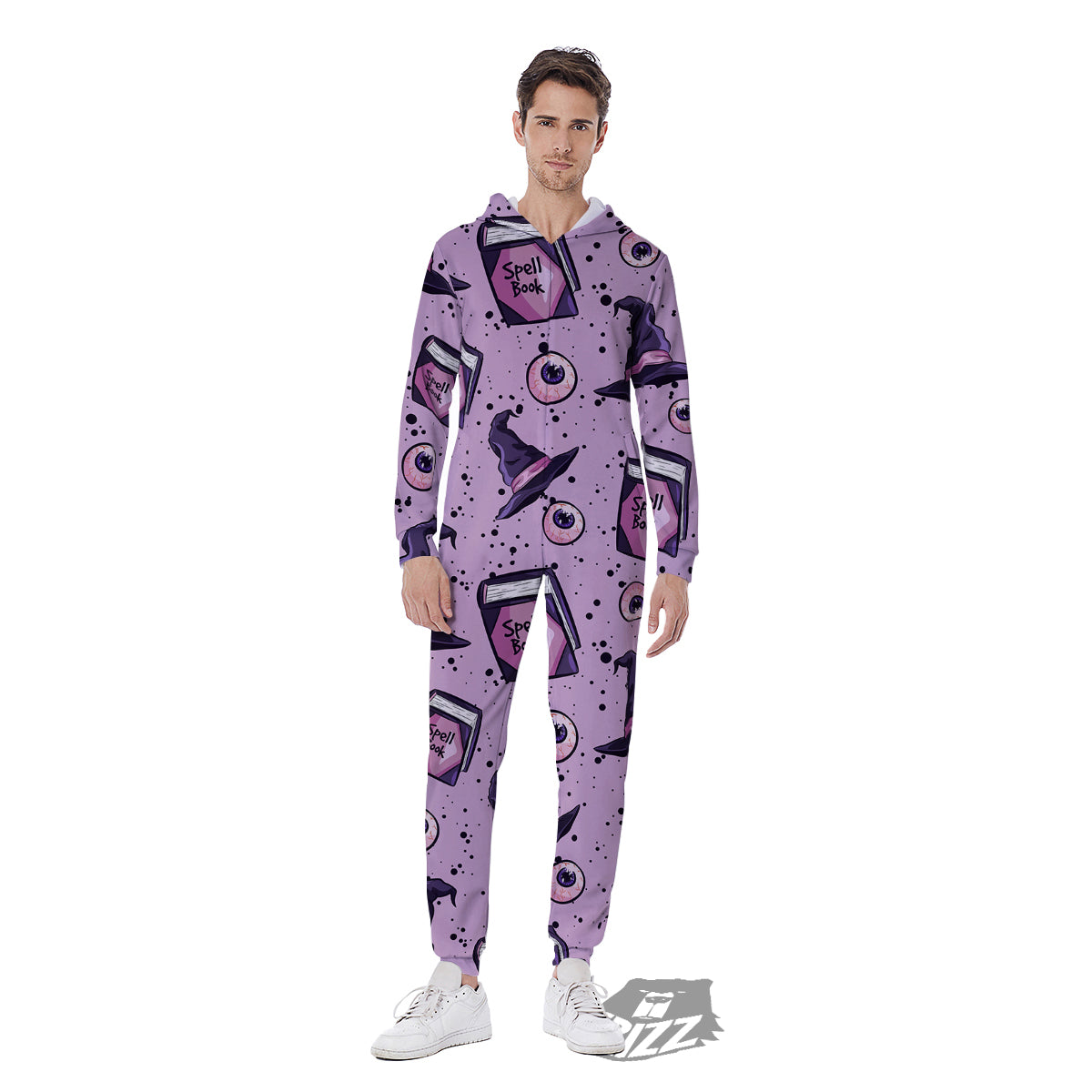 Hat Wizard Print Pattern Men's Jumpsuit-grizzshop