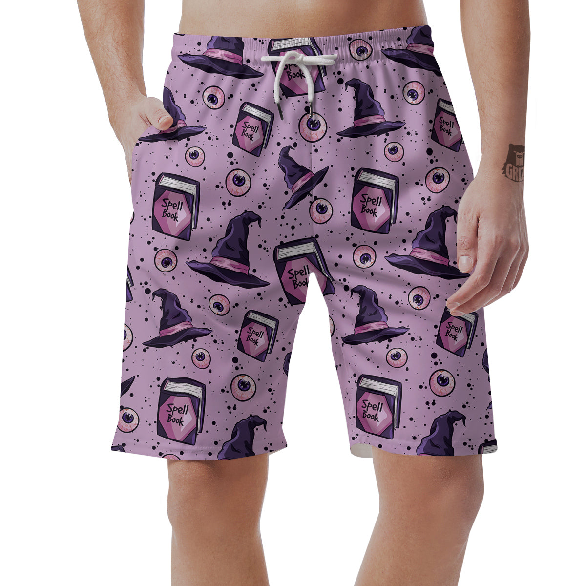 Hat Wizard Print Pattern Men's Shorts-grizzshop
