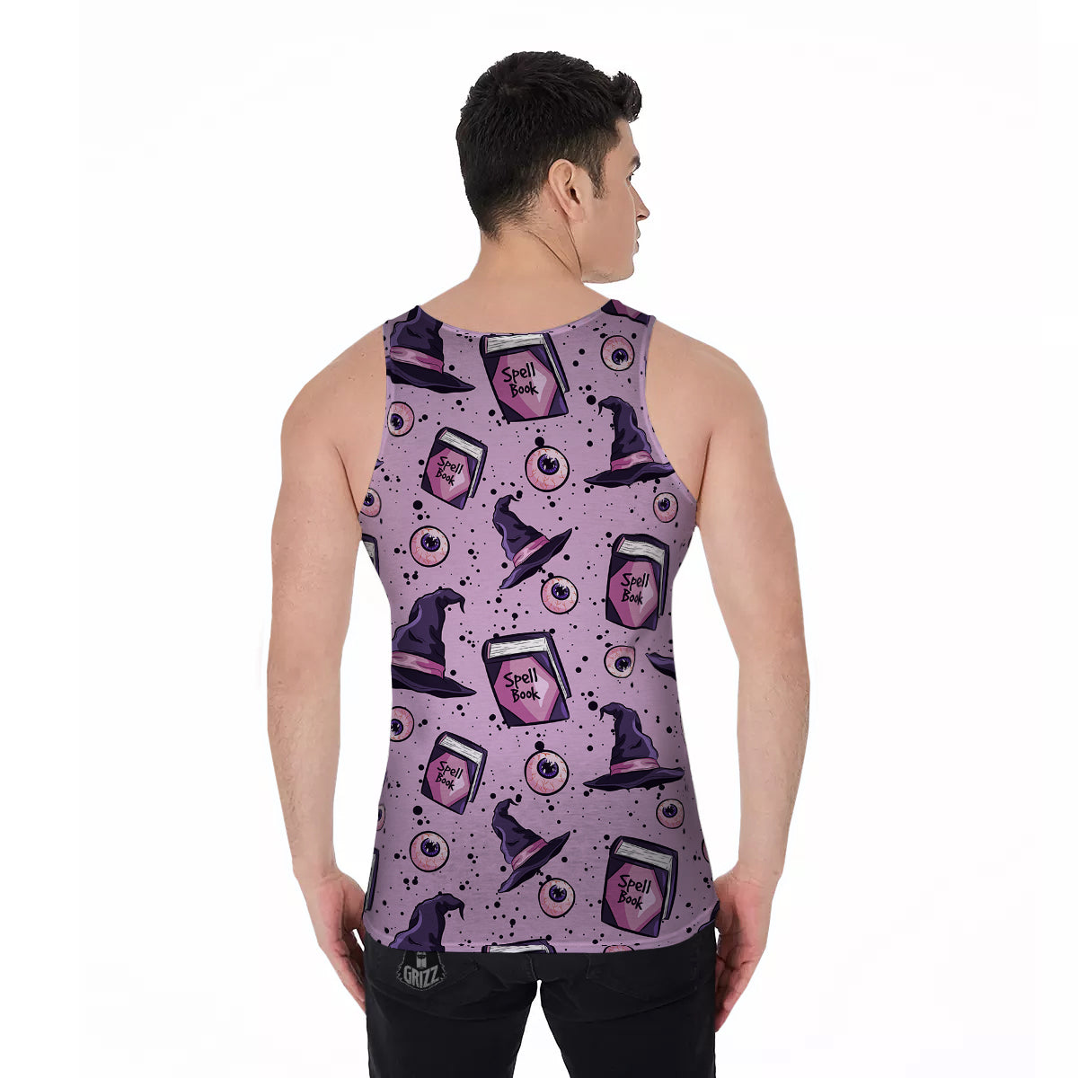 Hat Wizard Print Pattern Men's Tank Top-grizzshop