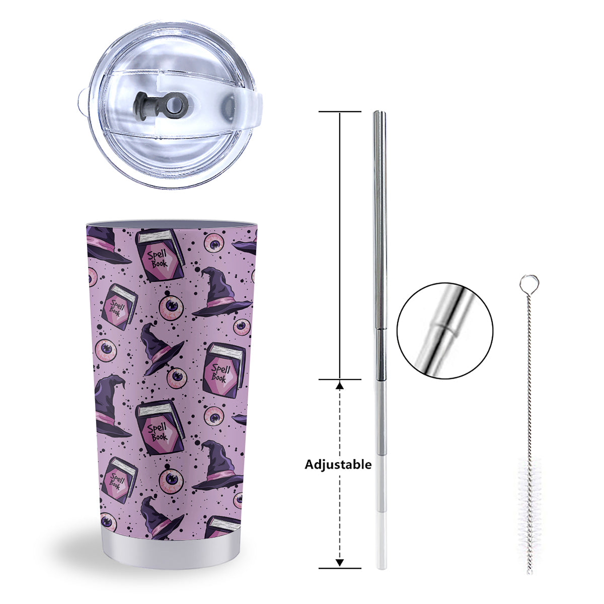 Hat Wizard Print Pattern Tumbler-grizzshop