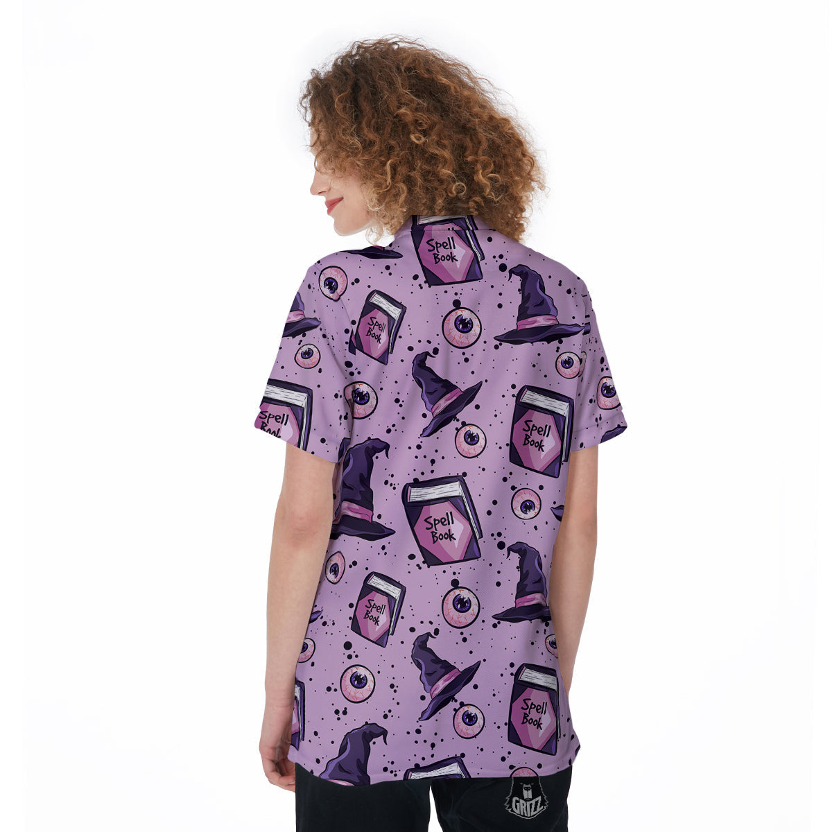 Hat Wizard Print Pattern Women's Golf Shirts-grizzshop