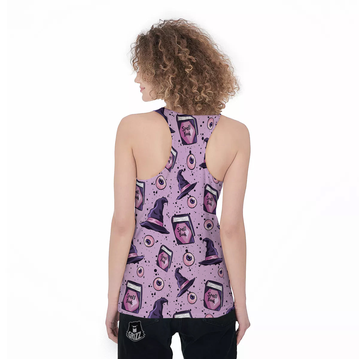 Hat Wizard Print Pattern Women's Racerback Tank Top-grizzshop