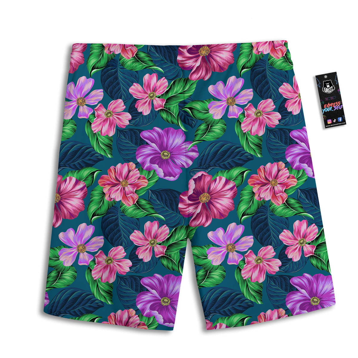 Hawaii Flowers Tropical Print Pattern Men's Athletic Shorts-grizzshop