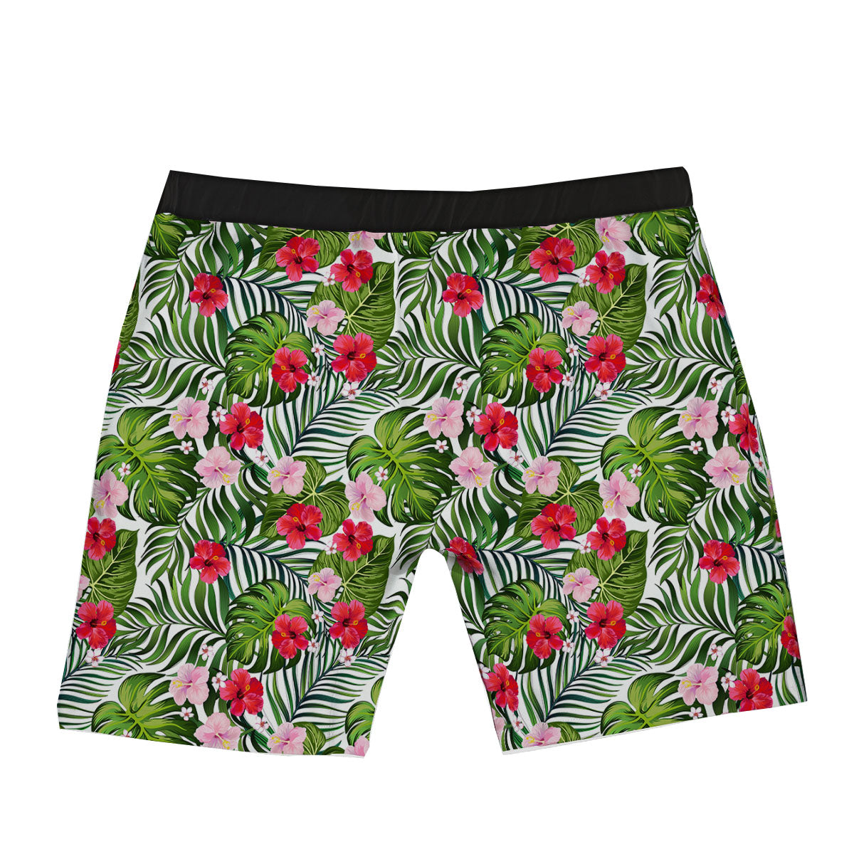 Hawaii Hibiscus Monstera Print Pattern Boxer Briefs-grizzshop