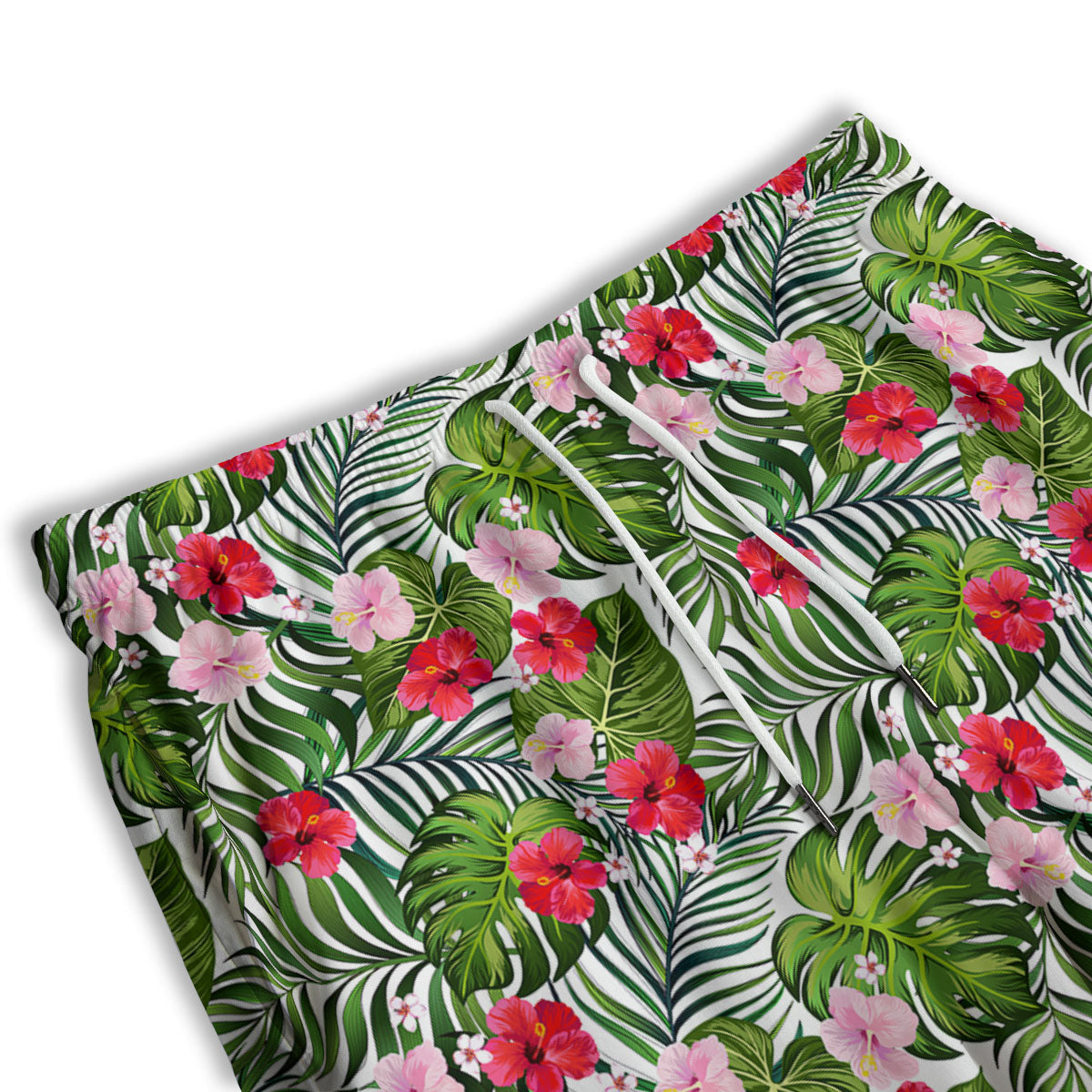 Hawaii Hibiscus Monstera Print Pattern Men's Athletic Shorts