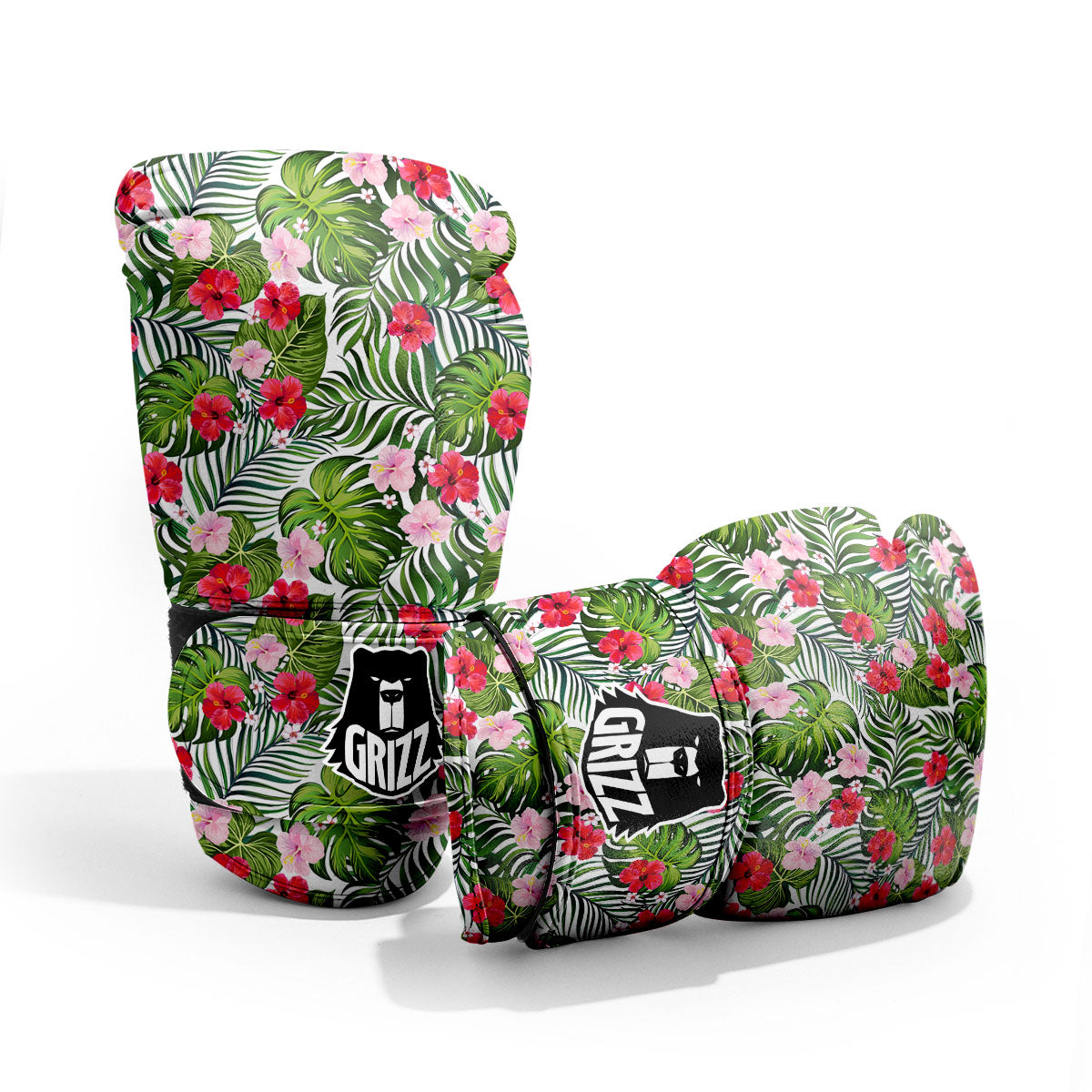 Hawaii Hibiscus Monstera Print Pattern Pro Boxing Glove