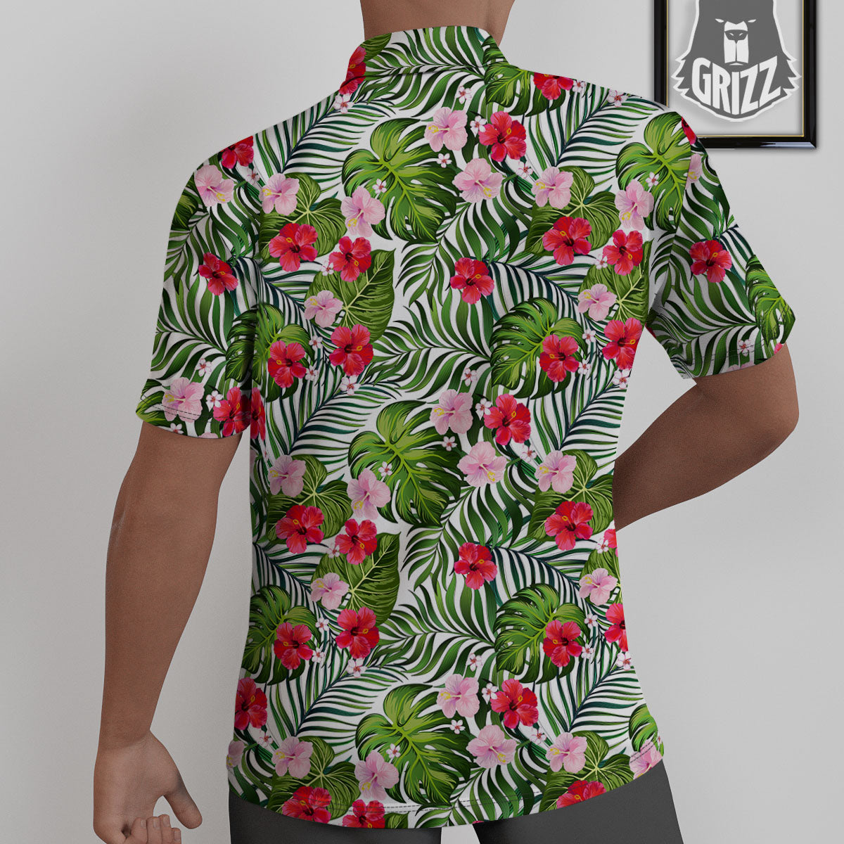 Hawaii Hibiscus Monstera Print Pattern Untucked Shirts-grizzshop