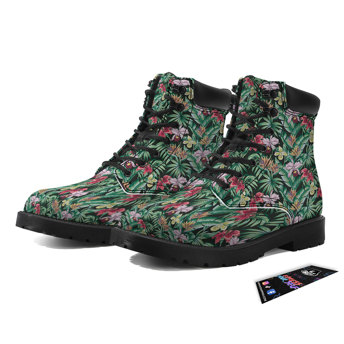 Hawaii Hibiscus Orchids Print Pattern Boots-grizzshop