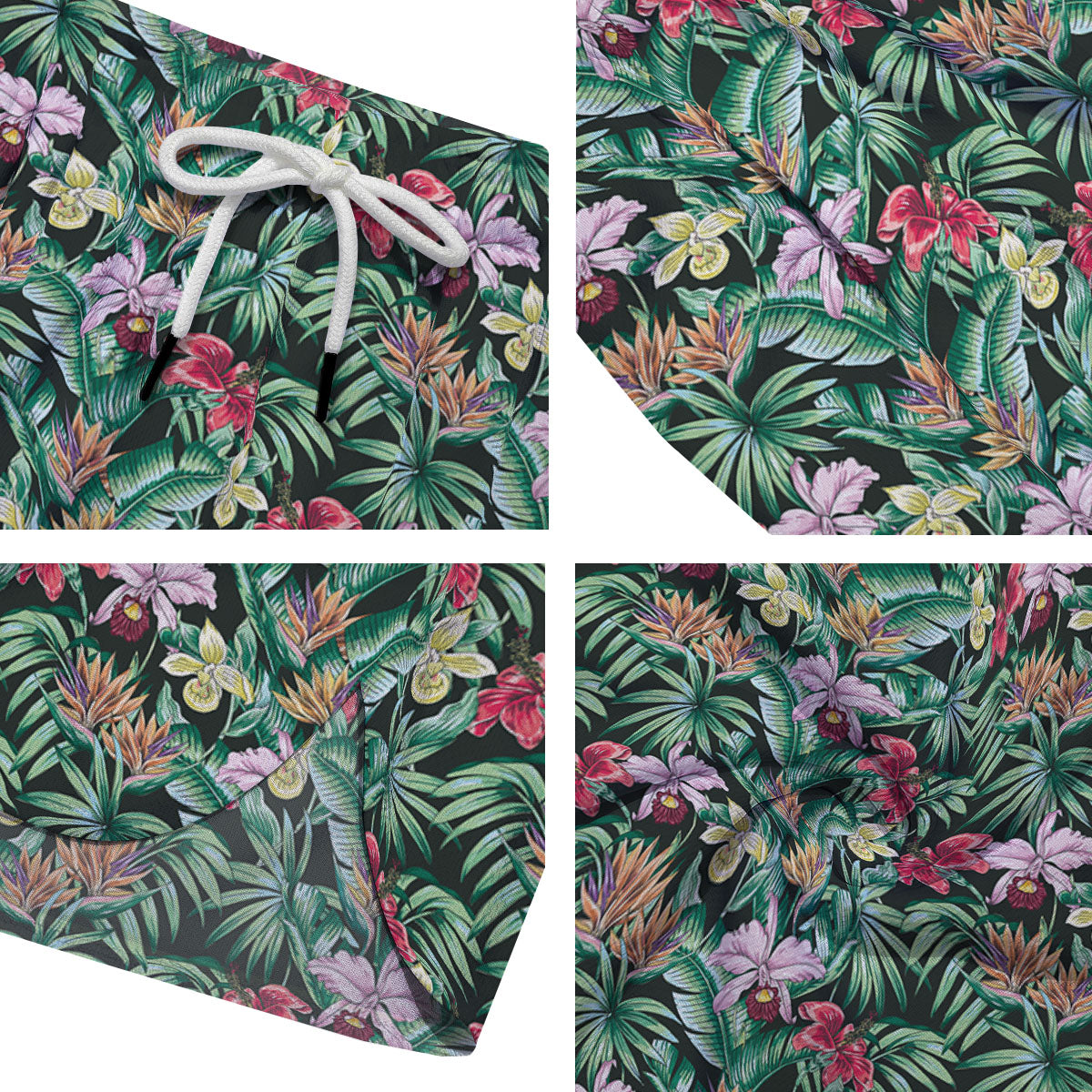 Hawaii Hibiscus Orchids Print Pattern Men's Running Shorts-grizzshop