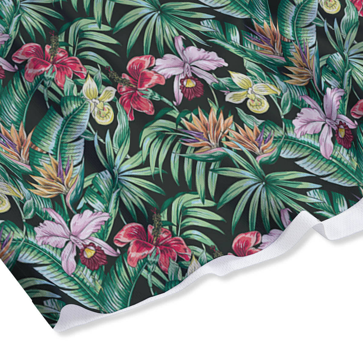Hawaii Hibiscus Orchids Print Pattern Mesh Shorts