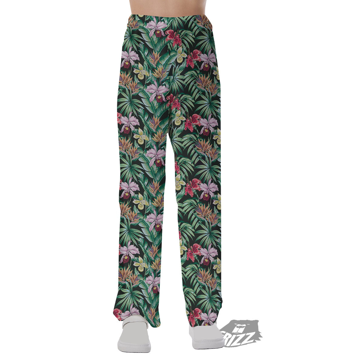 Hawaii Hibiscus Orchids Print Pattern Pajama Pants-grizzshop