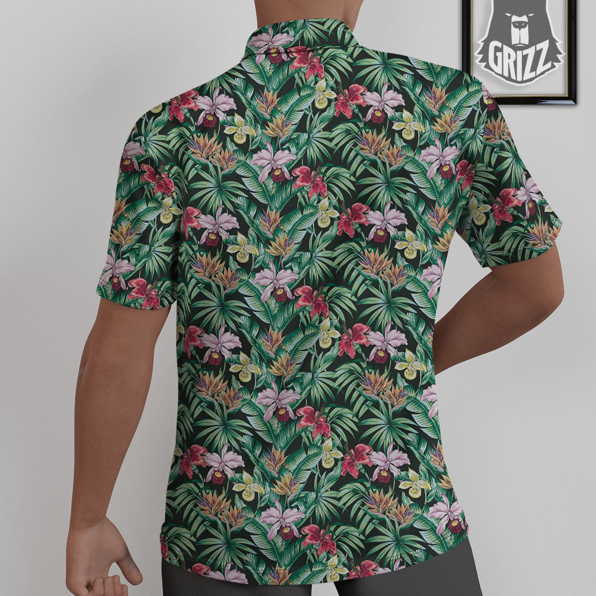 Hawaii Hibiscus Orchids Print Pattern Untucked Shirts-grizzshop