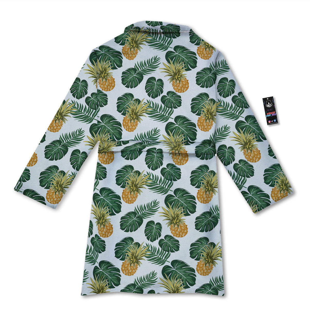 Hawaii Hibiscus Pineapple Print Pattern Bathrobe-grizzshop
