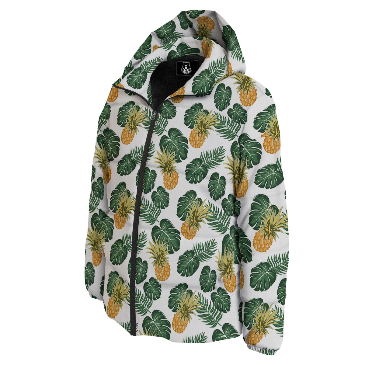 Hawaii Hibiscus Pineapple Print Pattern Down Jacket-grizzshop