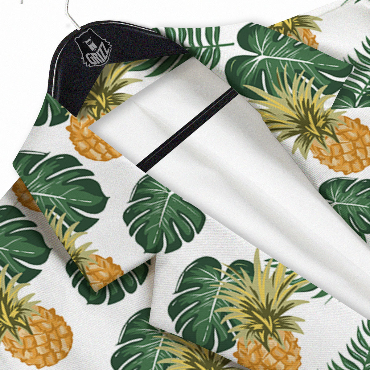 Hawaii Hibiscus Pineapple Print Pattern Men's Sport Coat-grizzshop