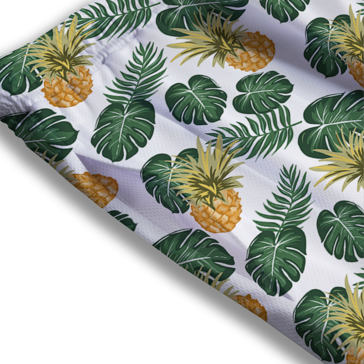Hawaii Hibiscus Pineapple Print Pattern Mesh Shorts