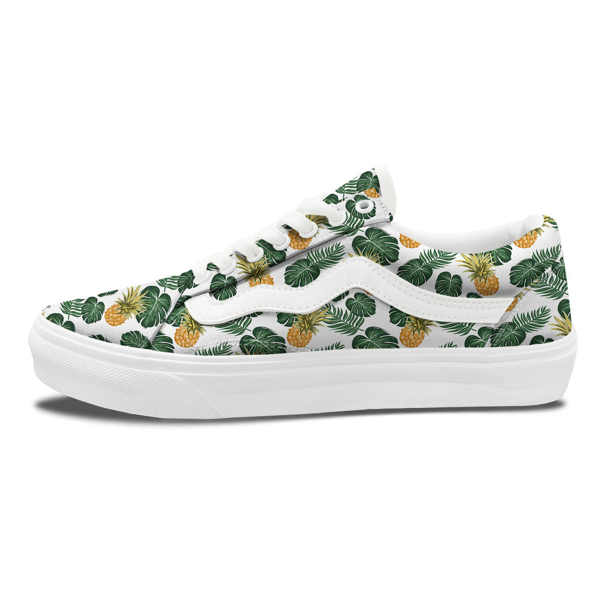 Hawaii Hibiscus Pineapple Print Pattern Skate Shoes-grizzshop