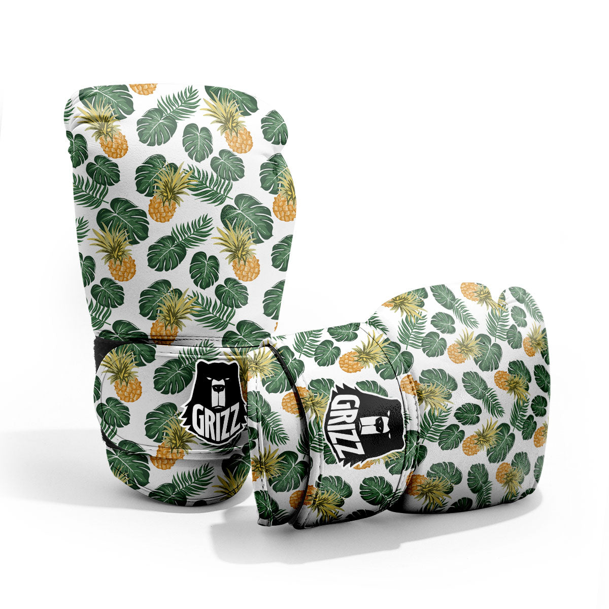 Hawaii Hibiscus Pineapple Print Pattern Pro Boxing Glove