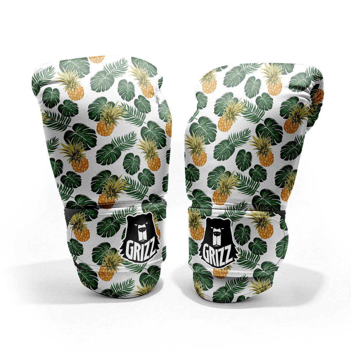 Hawaii Hibiscus Pineapple Print Pattern Pro Boxing Glove