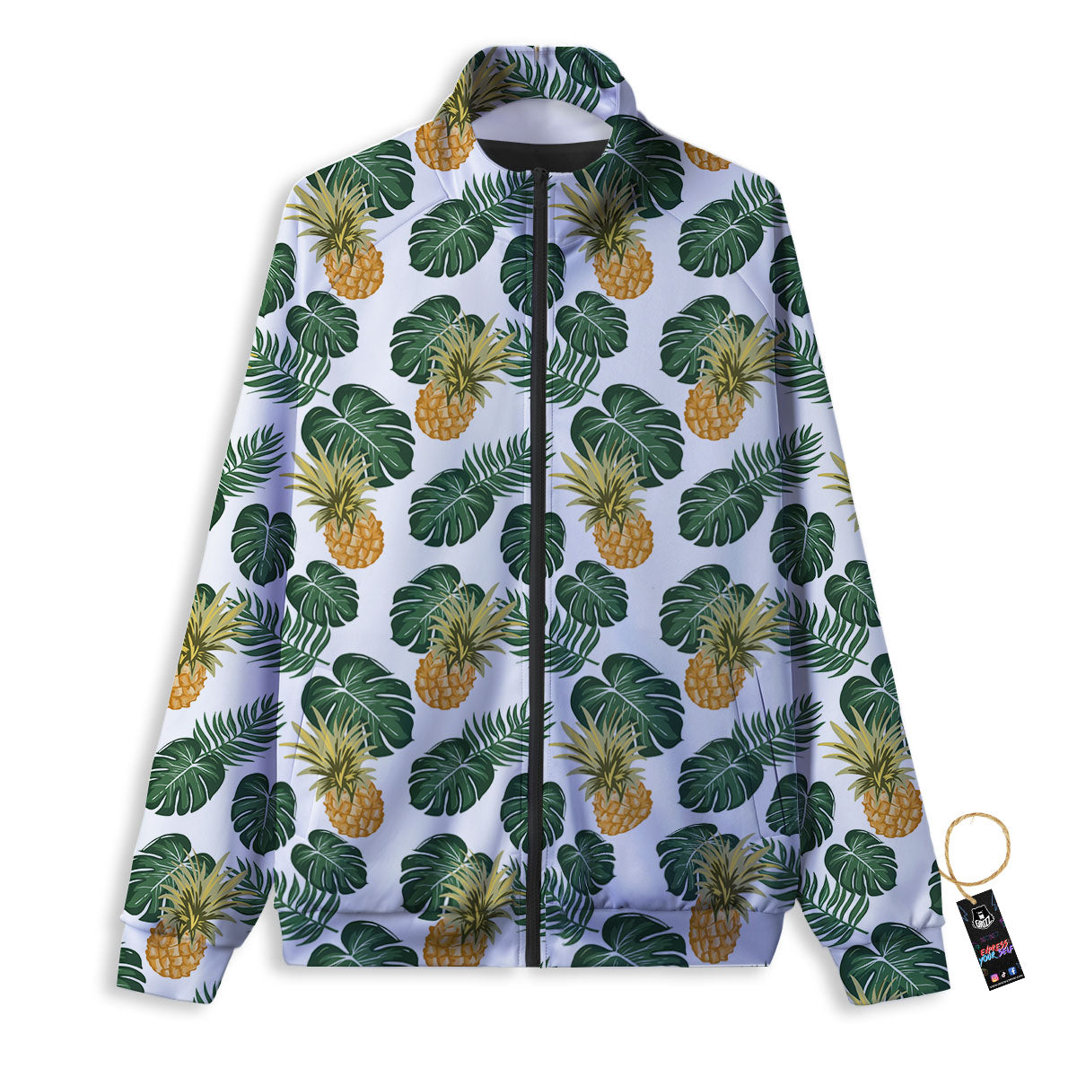 Hawaii Hibiscus Pineapple Print Pattern Track Jacket-grizzshop