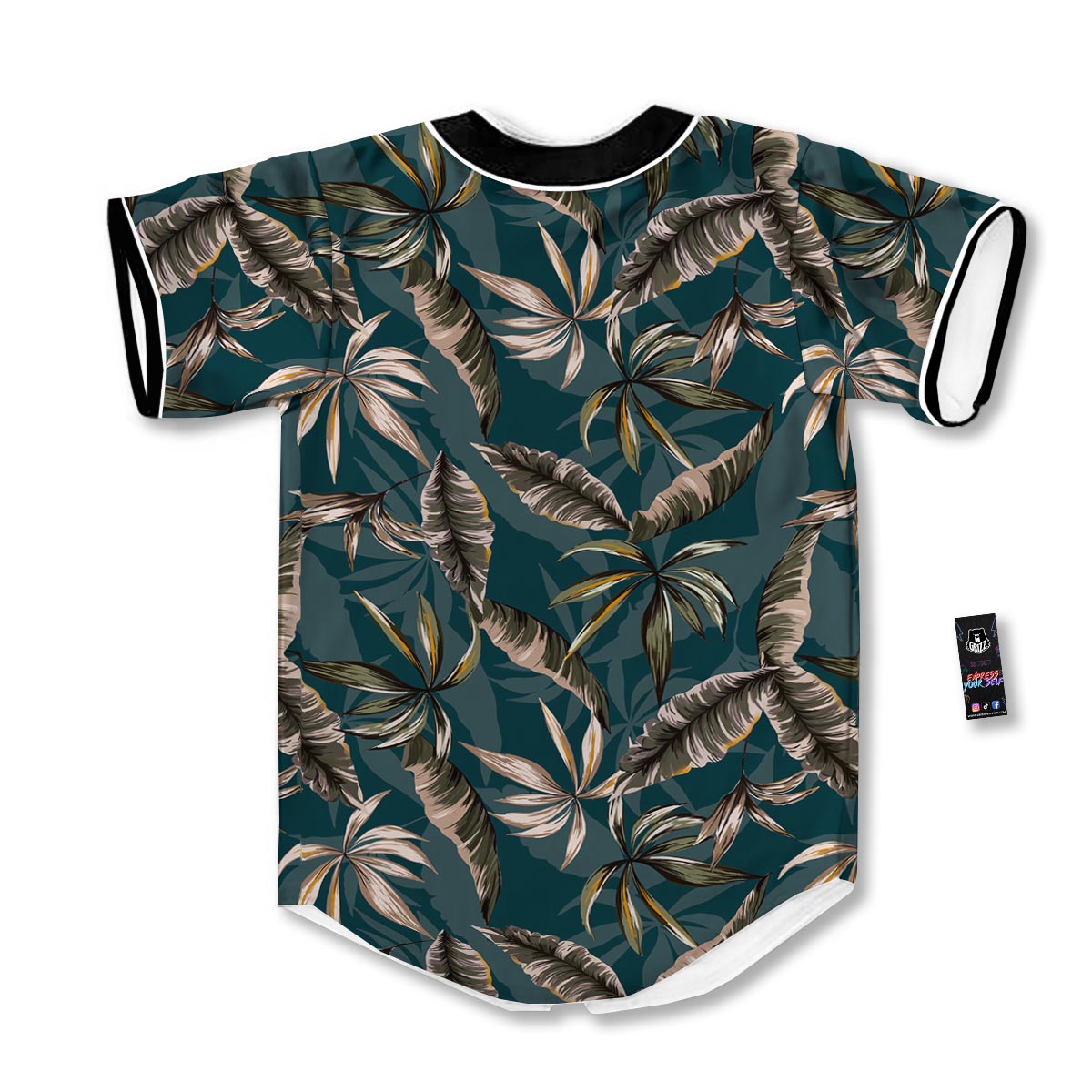 Hawaii Leaf Green Tropical Print Pattern Baseball Jersey-grizzshop