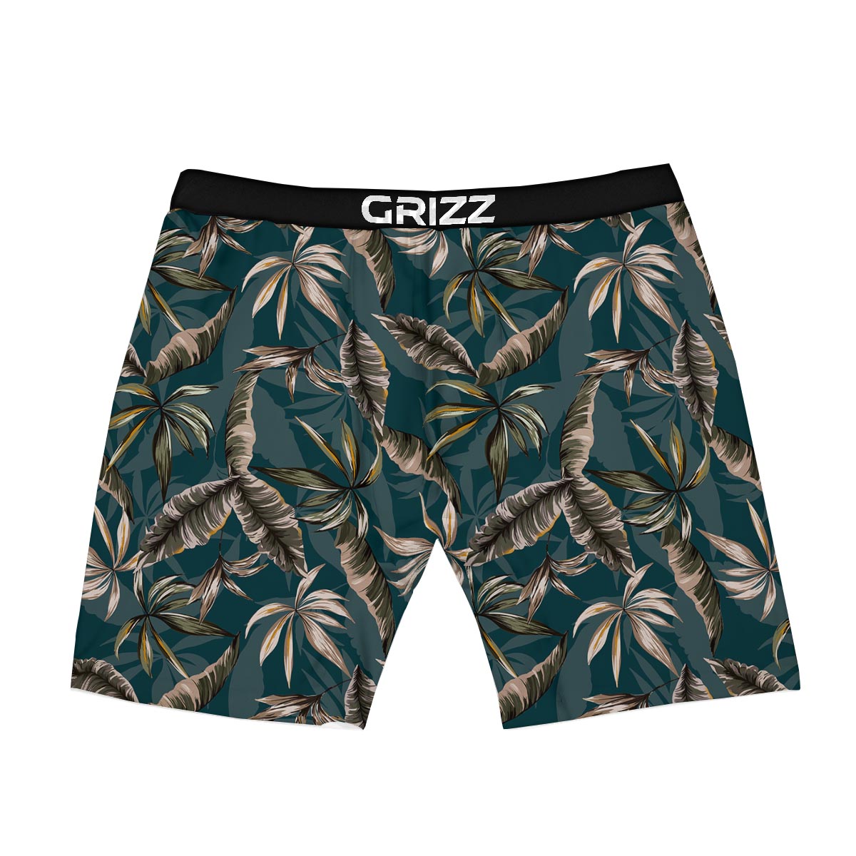 Hawaii Leaf Green Tropical Print Pattern Boxer Briefs-grizzshop