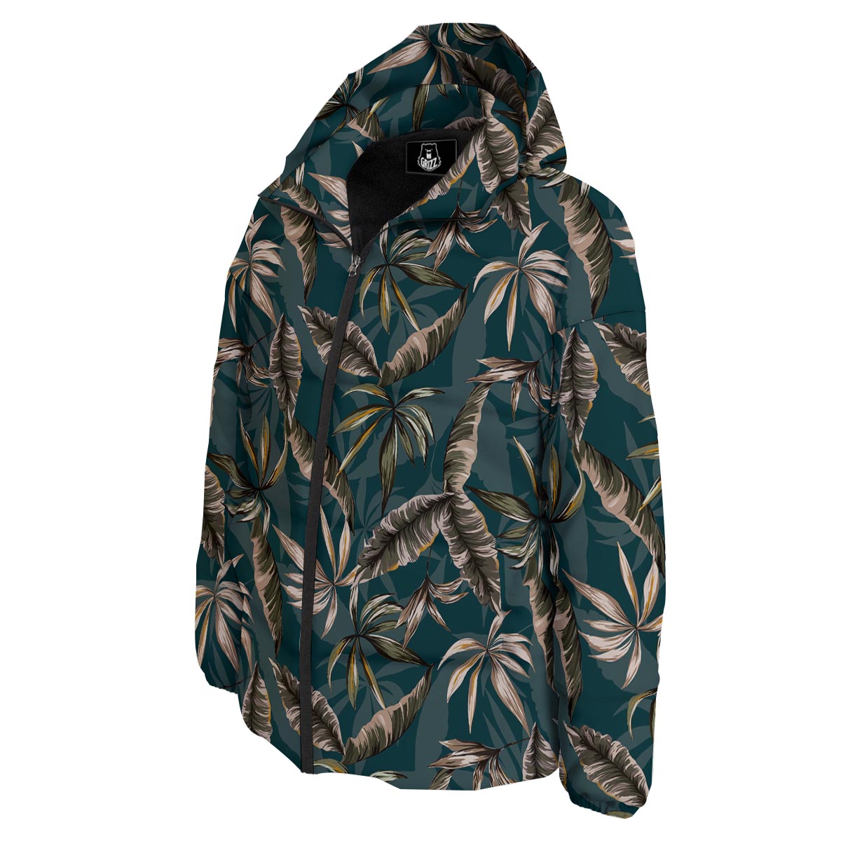 Hawaii Leaf Green Tropical Print Pattern Down Jacket-grizzshop
