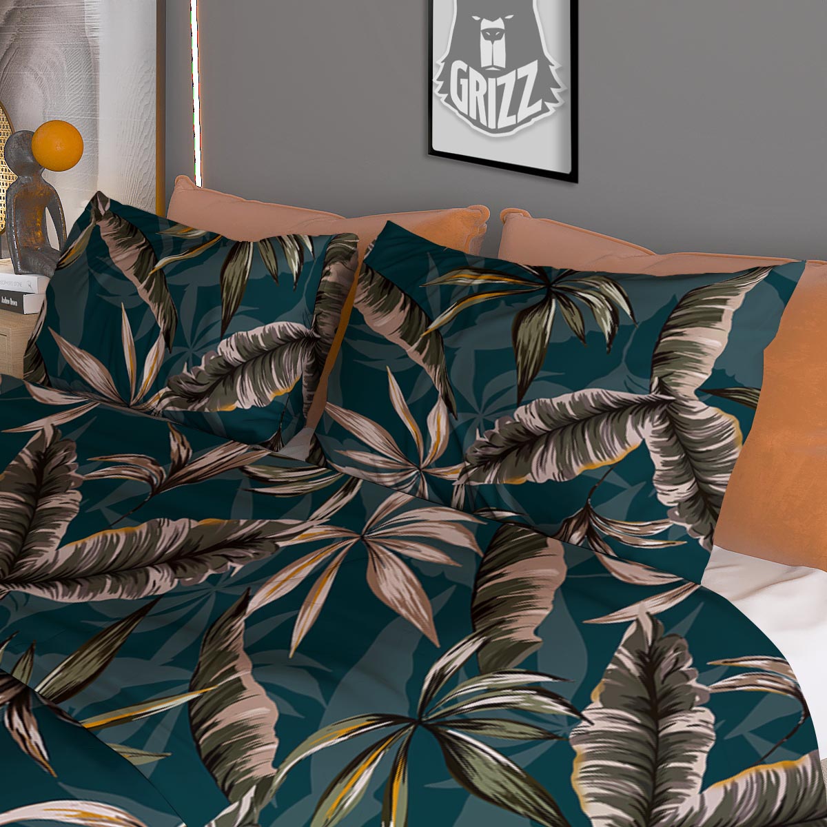 Hawaii Leaf Green Tropical Print Pattern Duvet Cover Bedding Set