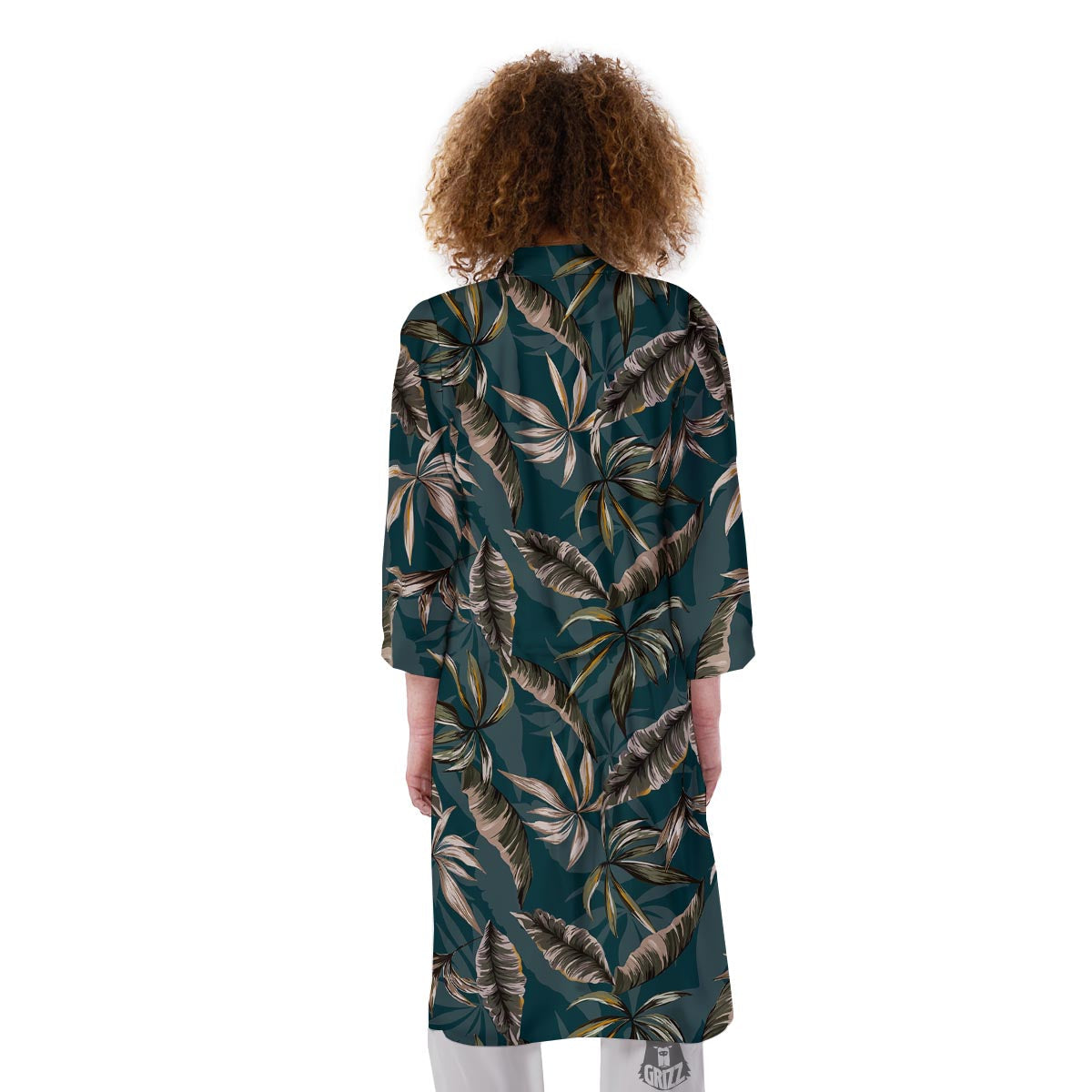 Hawaii Leaf Green Tropical Print Pattern Kimono-grizzshop