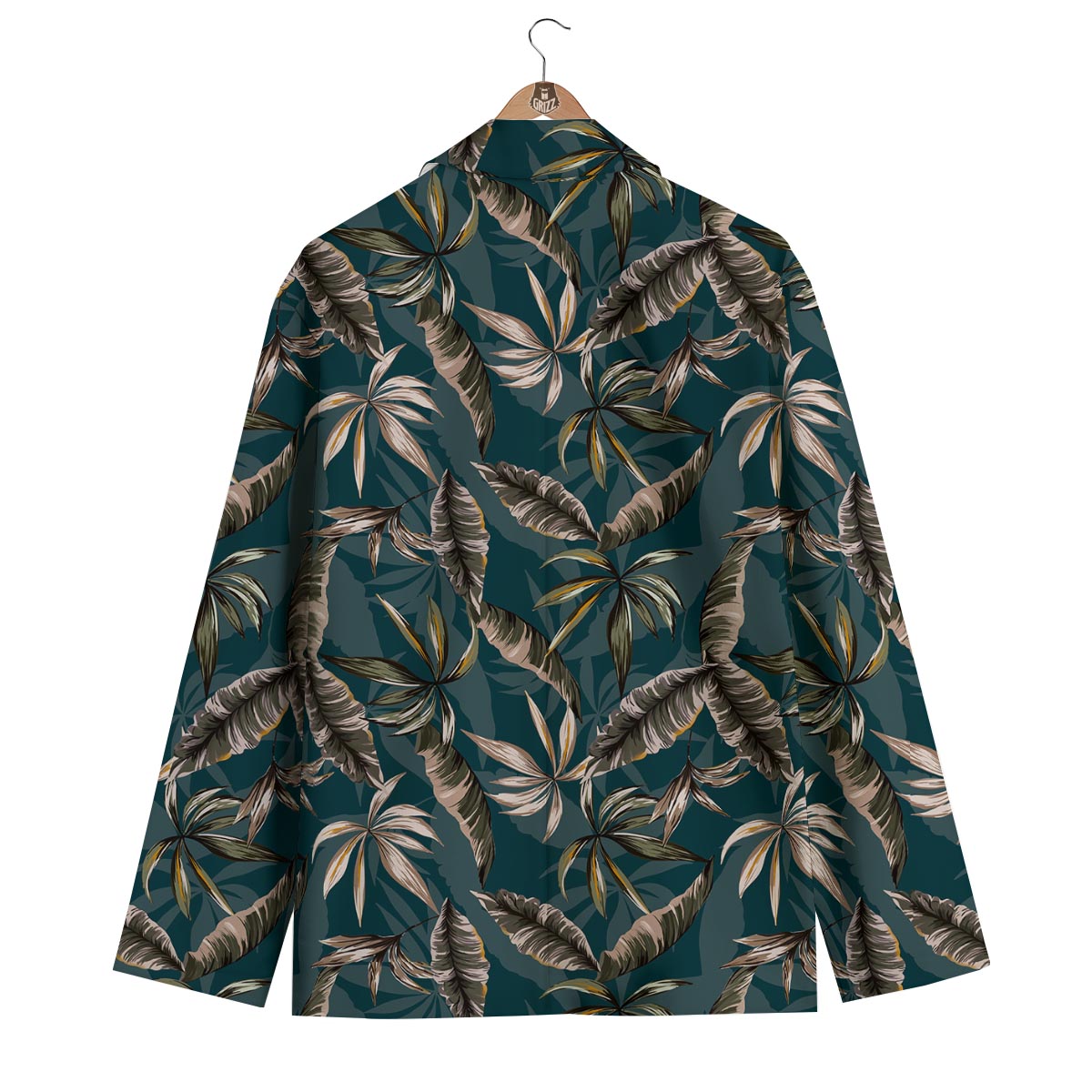 Hawaii Leaf Green Tropical Print Pattern Men's Blazer-grizzshop