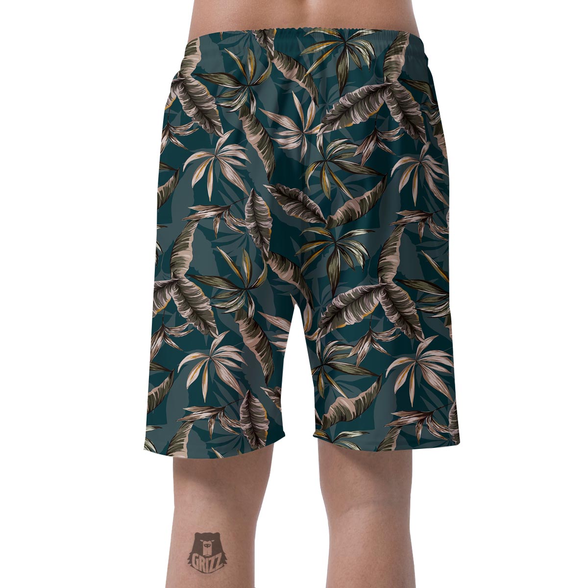 Hawaii Leaf Green Tropical Print Pattern Men's Shorts-grizzshop