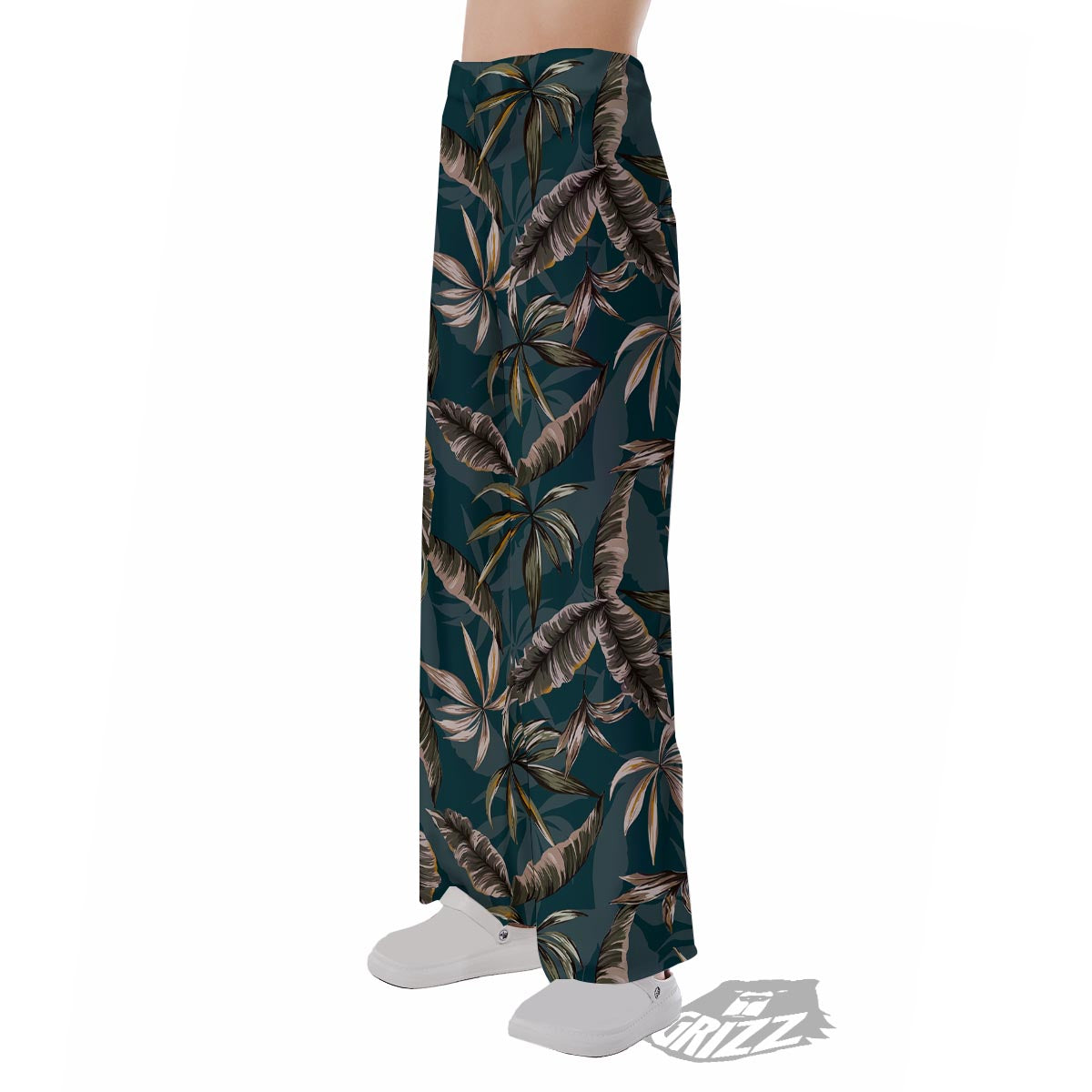 Hawaii Leaf Green Tropical Print Pattern Pajama Pants-grizzshop