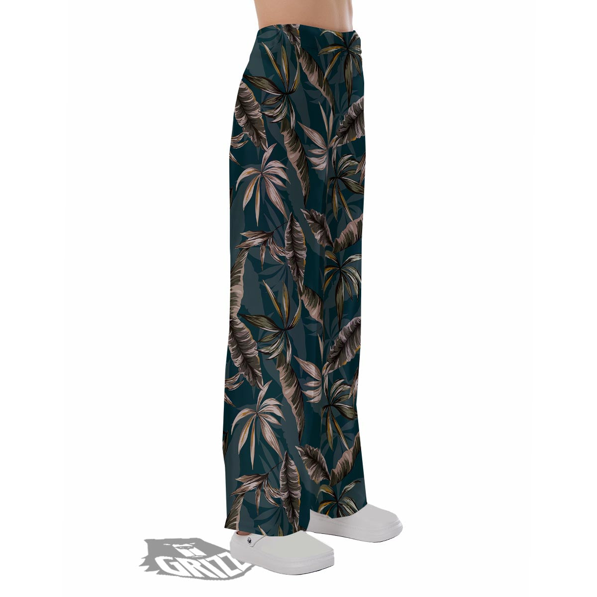 Hawaii Leaf Green Tropical Print Pattern Pajama Pants-grizzshop