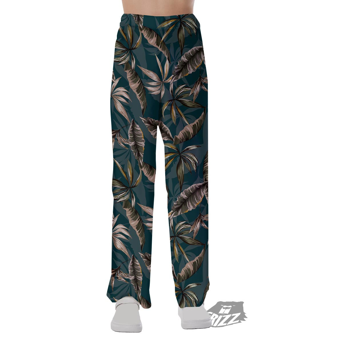 Hawaii Leaf Green Tropical Print Pattern Pajama Pants-grizzshop