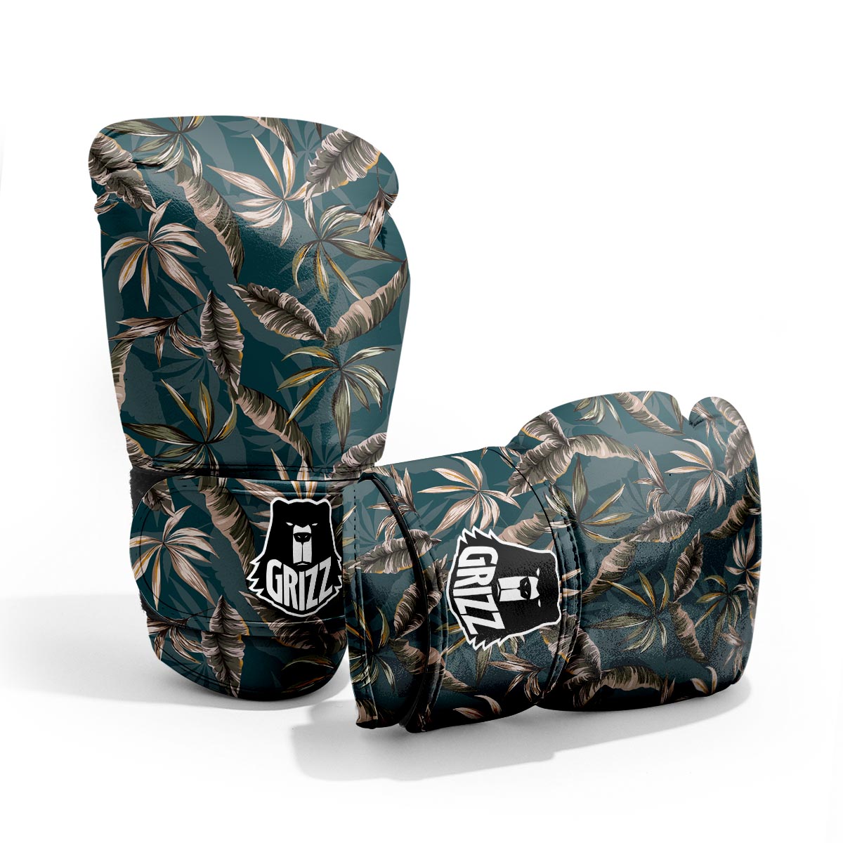 Hawaii Leaf Green Tropical Print Pattern Pro Boxing Glove