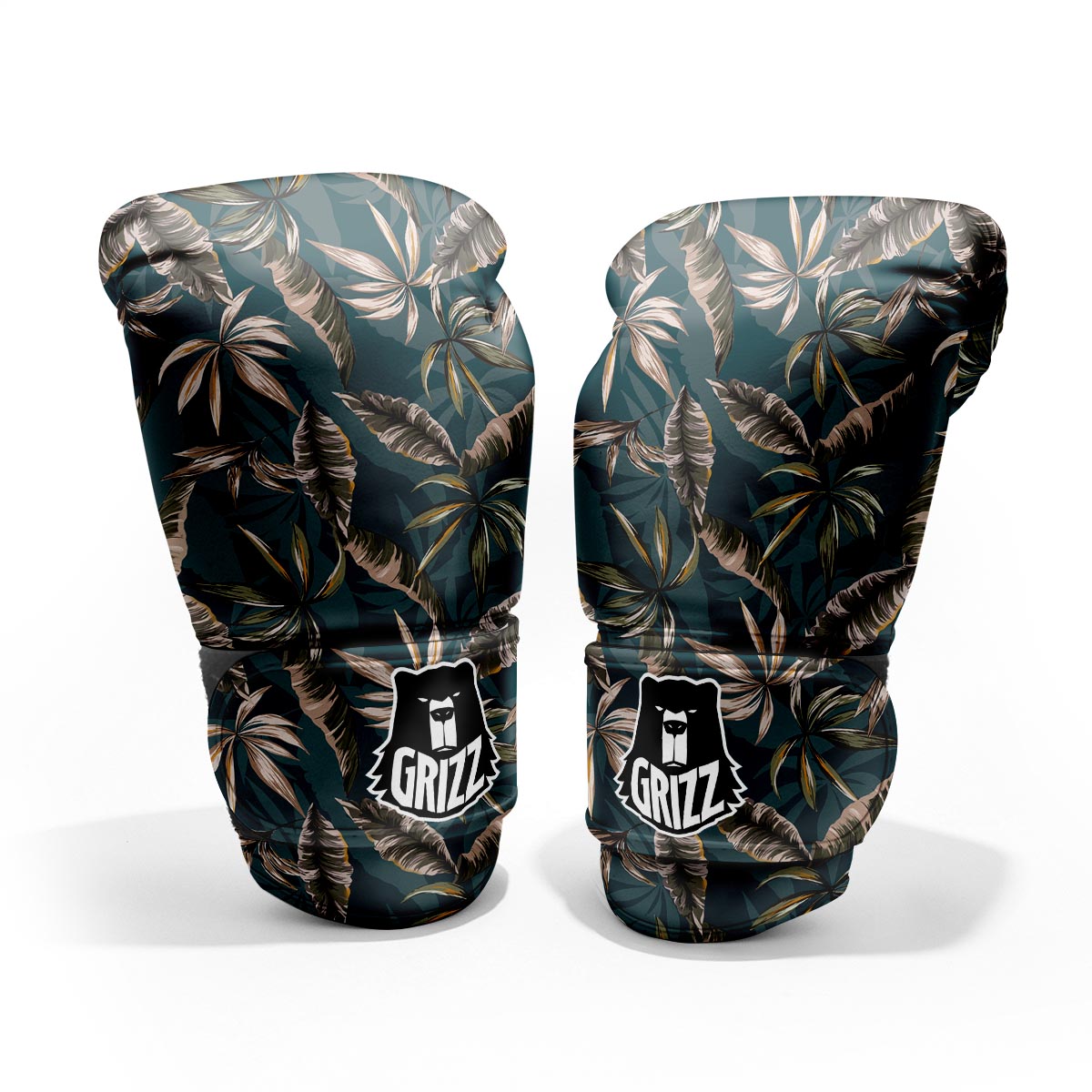 Hawaii Leaf Green Tropical Print Pattern Pro Boxing Glove