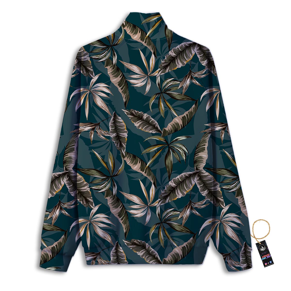 Hawaii Leaf Green Tropical Print Pattern Track Jacket-grizzshop