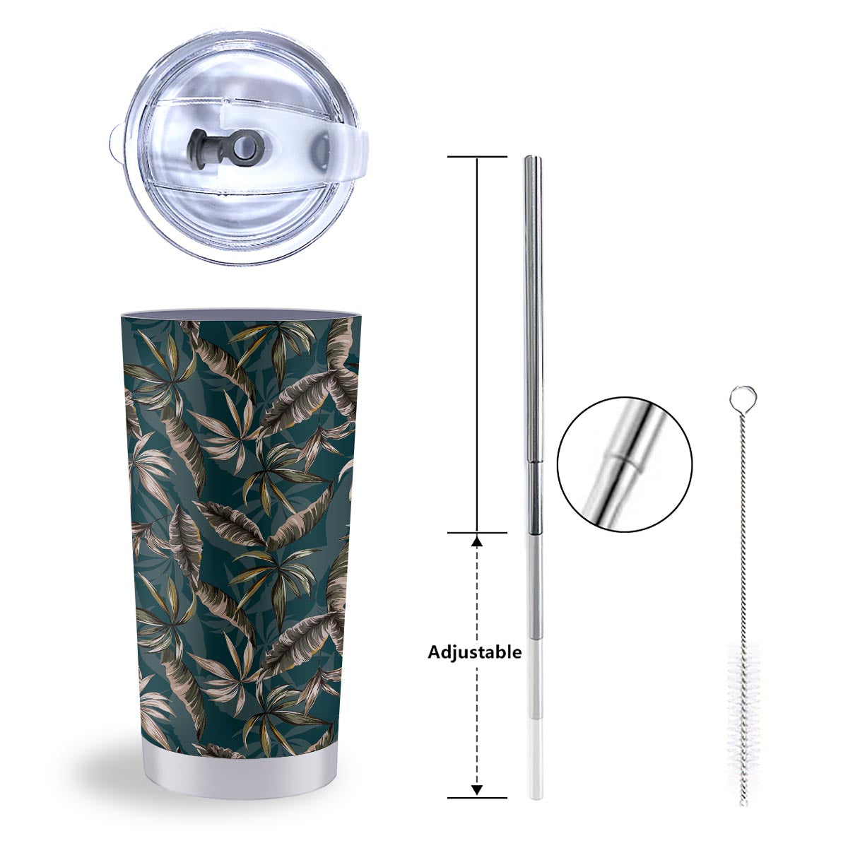 Hawaii Leaf Green Tropical Print Pattern Tumbler-grizzshop