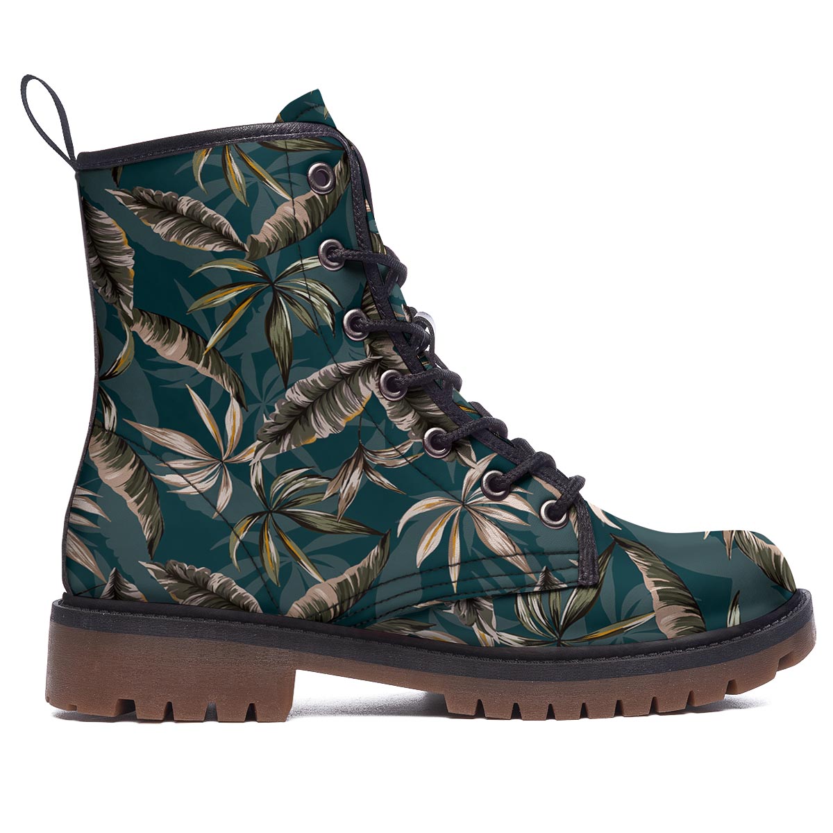 Hawaii Leaf Green Tropical Print Pattern Work Boots-grizzshop