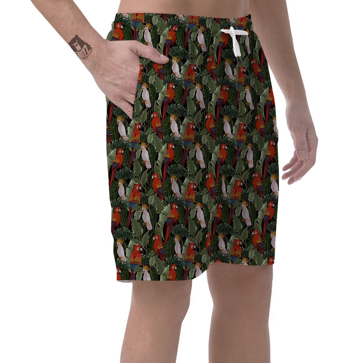 Hawaii Leaf Parrot Banana Print Pattern Men's Shorts-grizzshop
