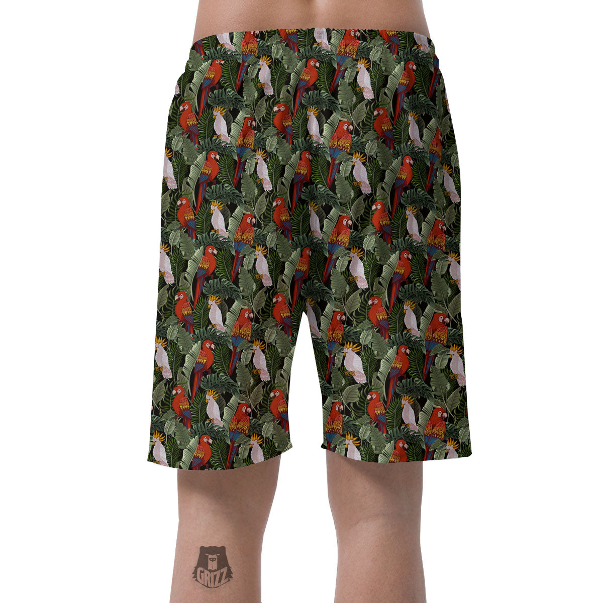 Hawaii Leaf Parrot Banana Print Pattern Men's Shorts-grizzshop