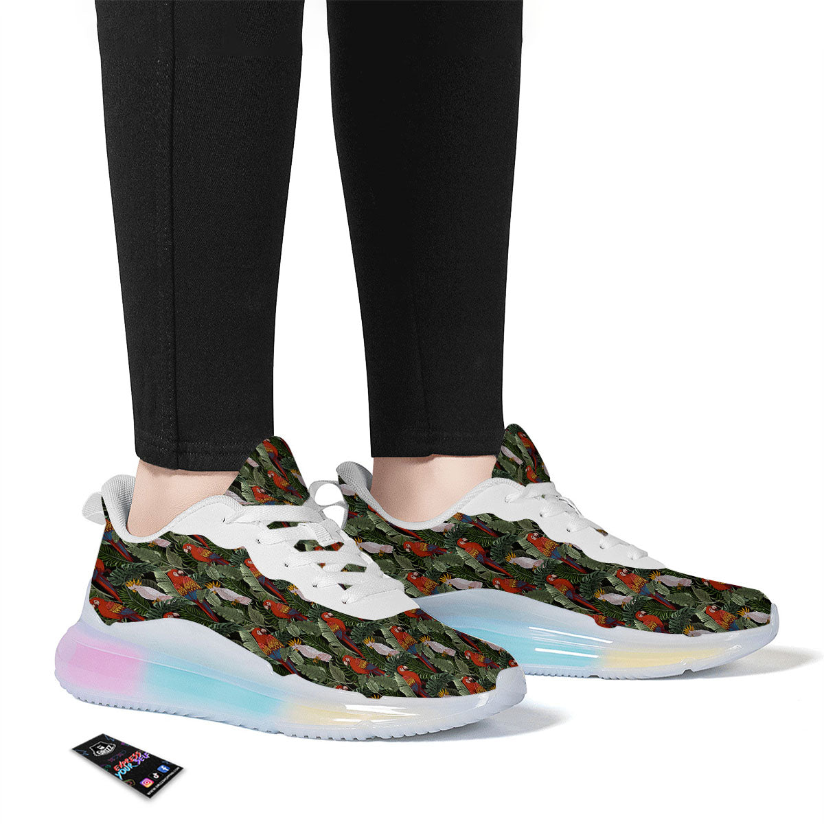 Hawaii Leaf Parrot Banana Print Pattern Running Sneakers-grizzshop