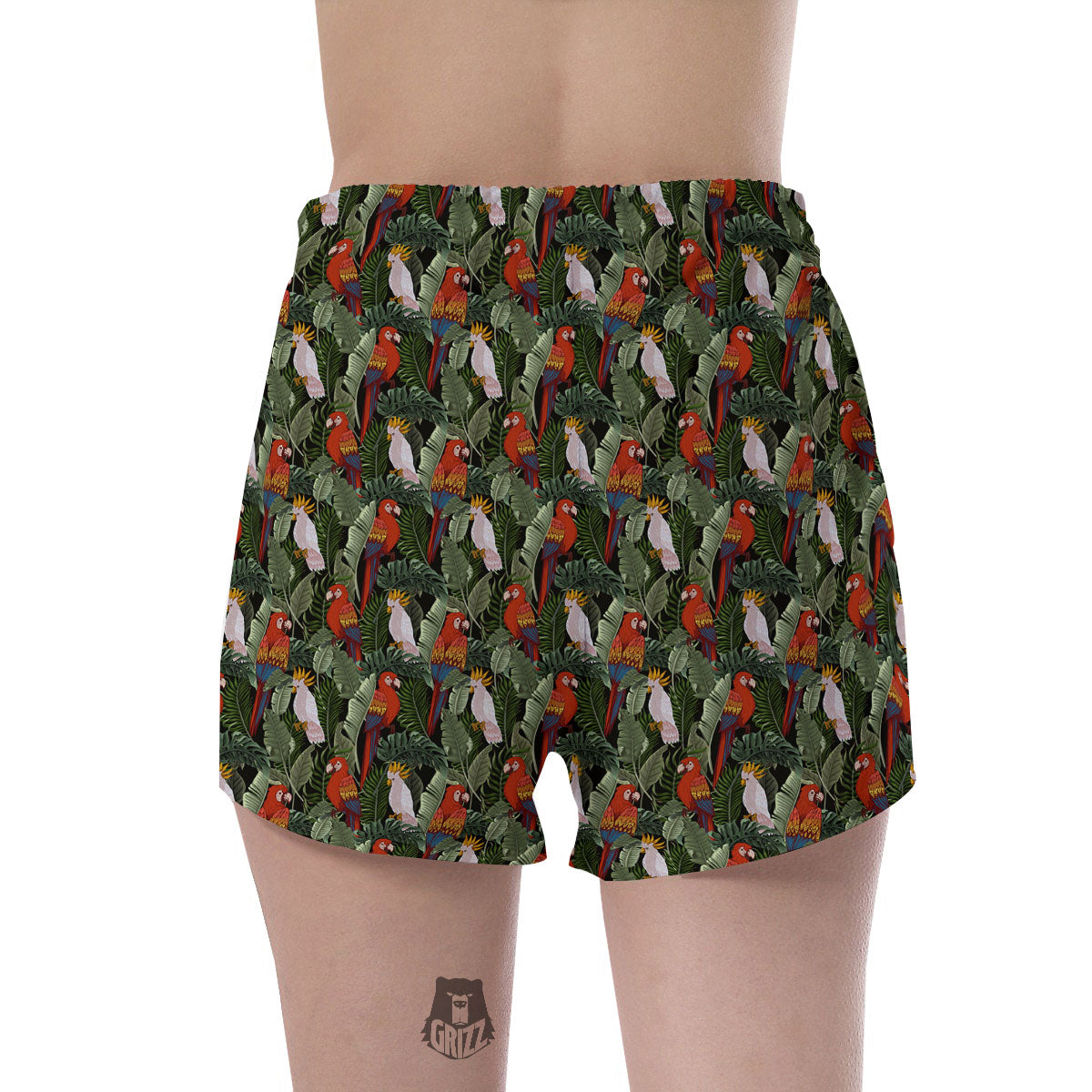 Hawaii Leaf Parrot Banana Print Pattern Women's Shorts-grizzshop