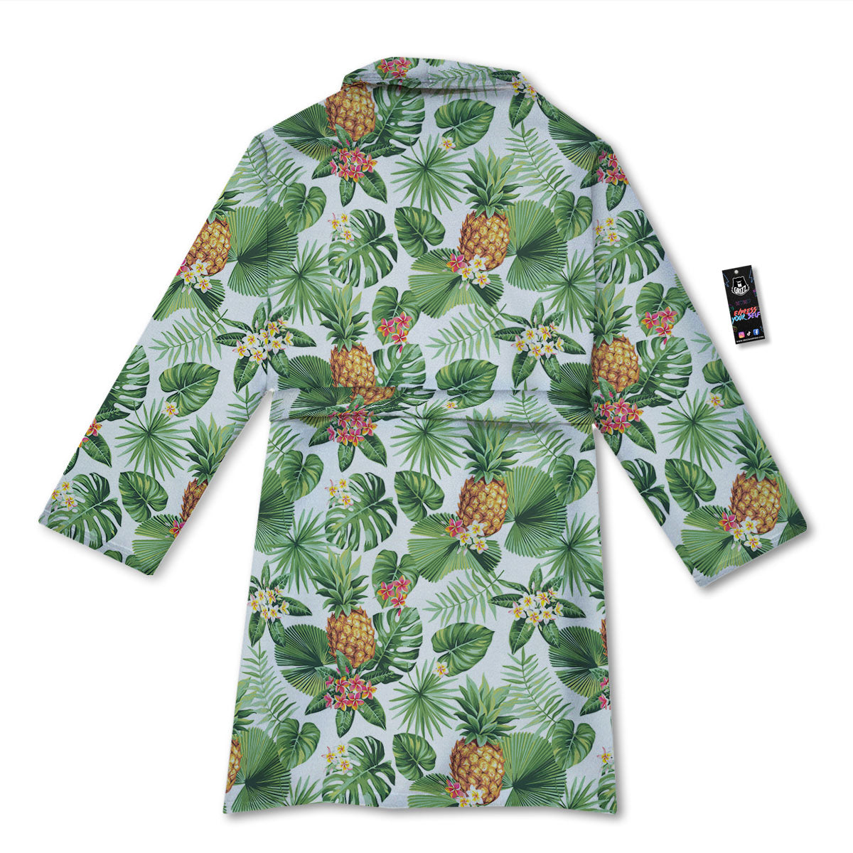 Hawaii Leaves Pineapple Print Pattern Bathrobe-grizzshop