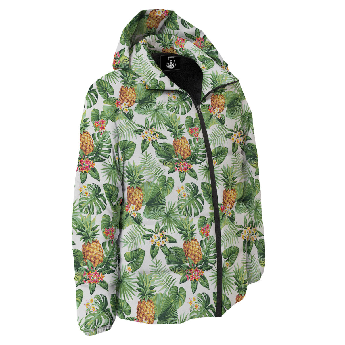 Hawaii Leaves Pineapple Print Pattern Down Jacket-grizzshop