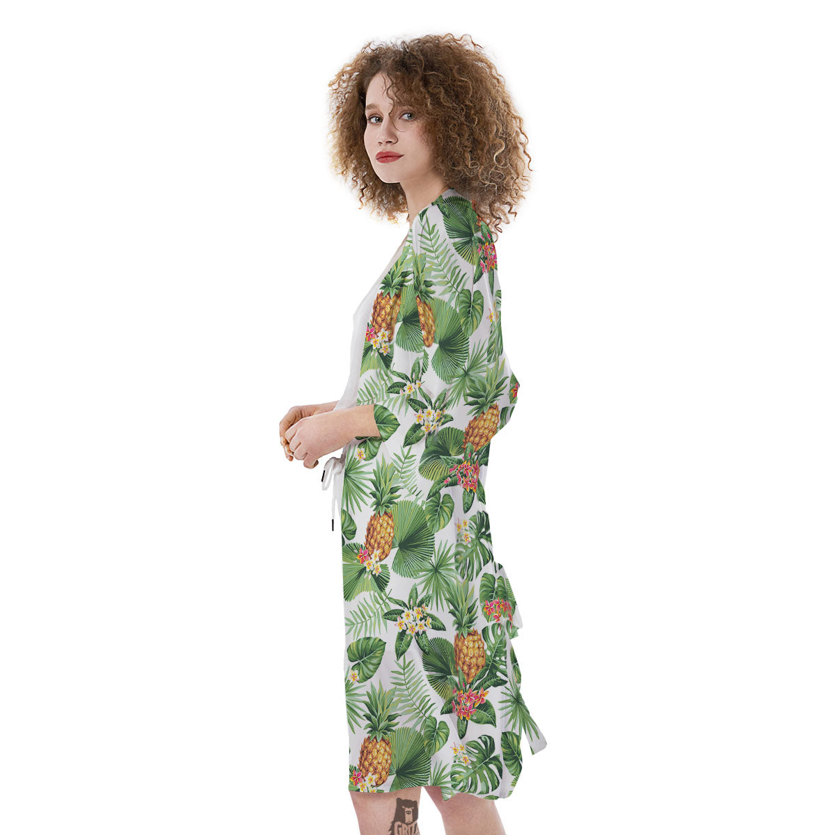 Hawaii Leaves Pineapple Print Pattern Kimono-grizzshop