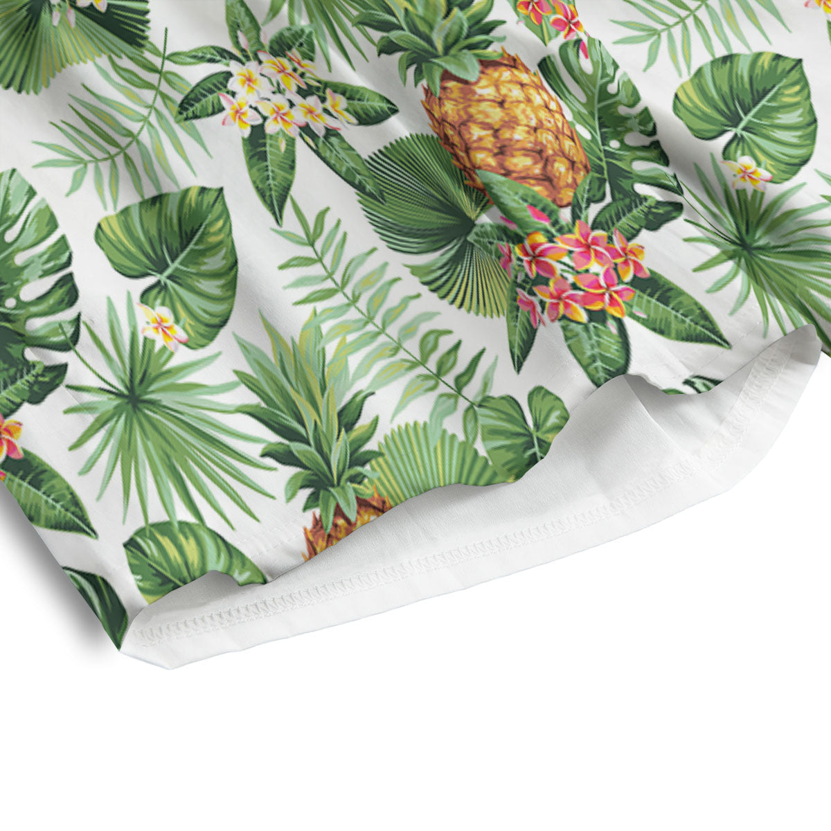 Hawaii Leaves Pineapple Print Pattern Men's Athletic Shorts