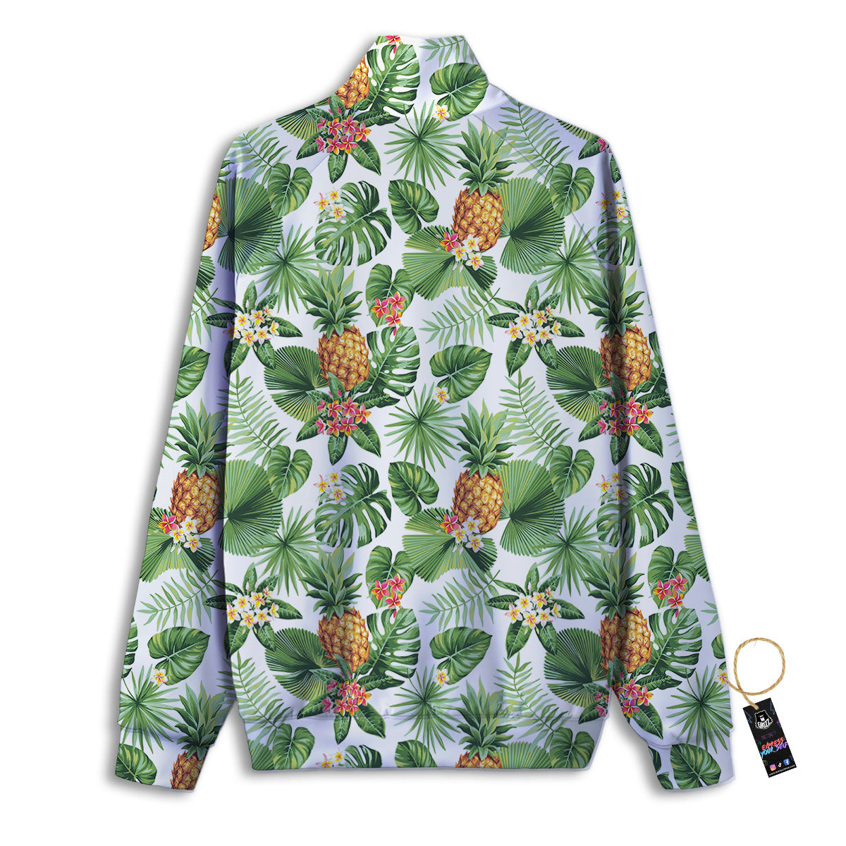 Hawaii Leaves Pineapple Print Pattern Track Jacket-grizzshop