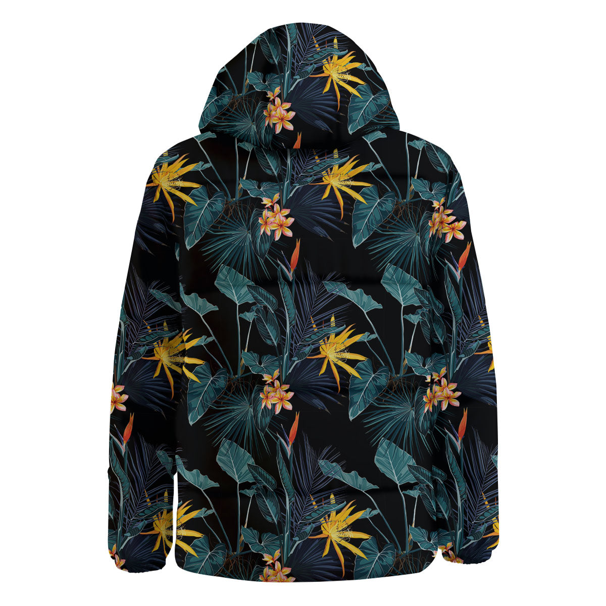Hawaii Night Tropical Print Pattern Down Jacket-grizzshop