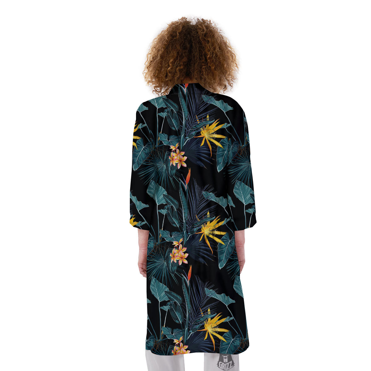Hawaii Night Tropical Print Pattern Kimono-grizzshop